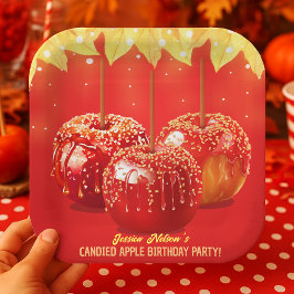 Herbst Herbst Canded Apple Party Pappteller