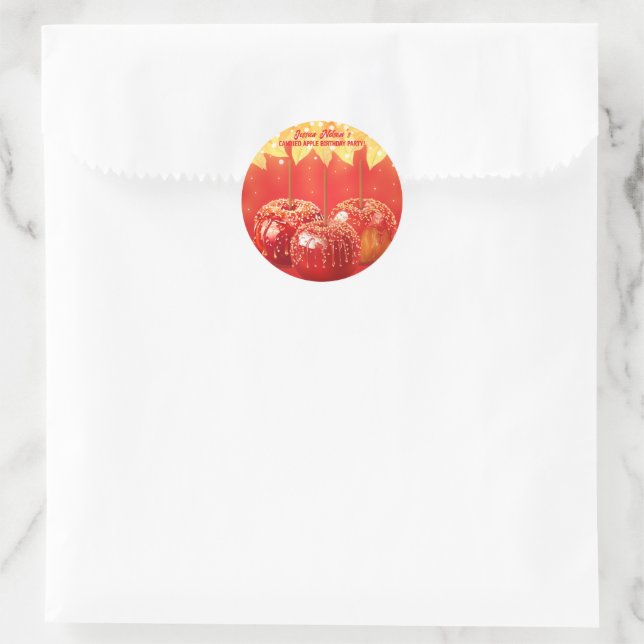 Herbst Herbst Canded Apple Party Runder Aufkleber (Tasche)