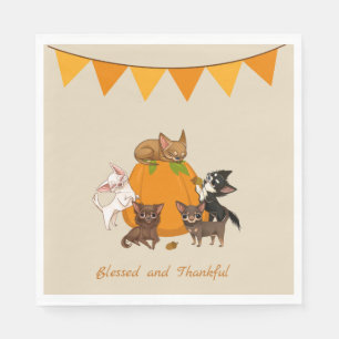 Herbst Herbst Chihuahua Erntedank Napkins Serviette