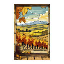 Herbst/Herbst-Fenster Ansicht Weingartenposter