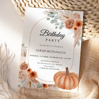 Herbst Herbst Floral Boho Frau Birthday Einladung
