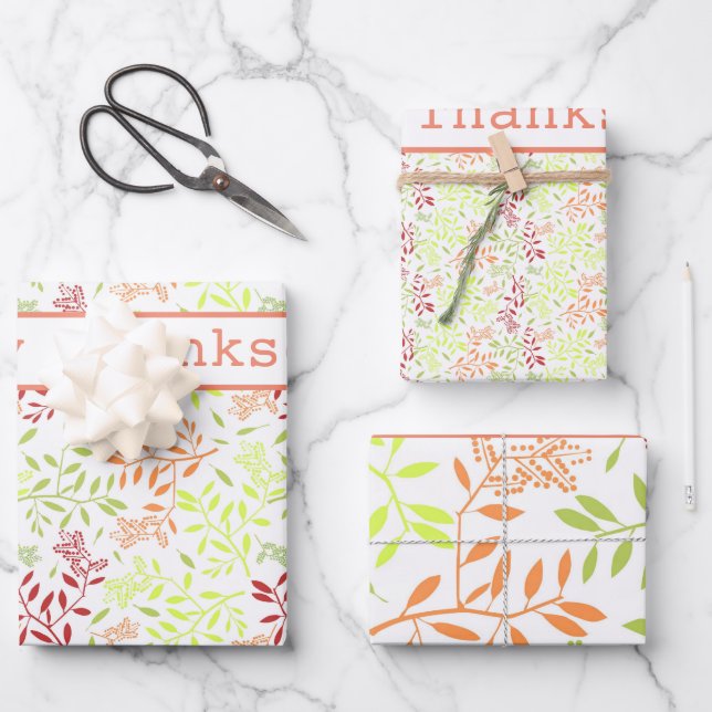 Herbst Herbst Gemustert Geschenkpapier Set (Vorderseite)