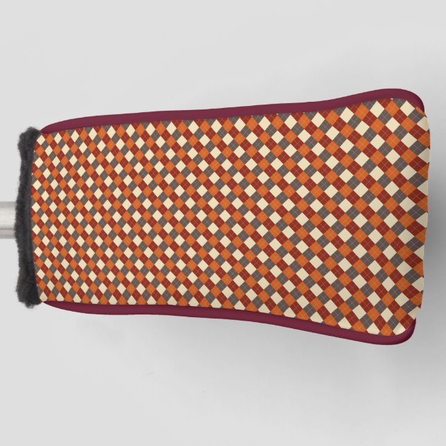 Herbst/Herbst Gingham-Muster Golf Headcover (Vorderseite)