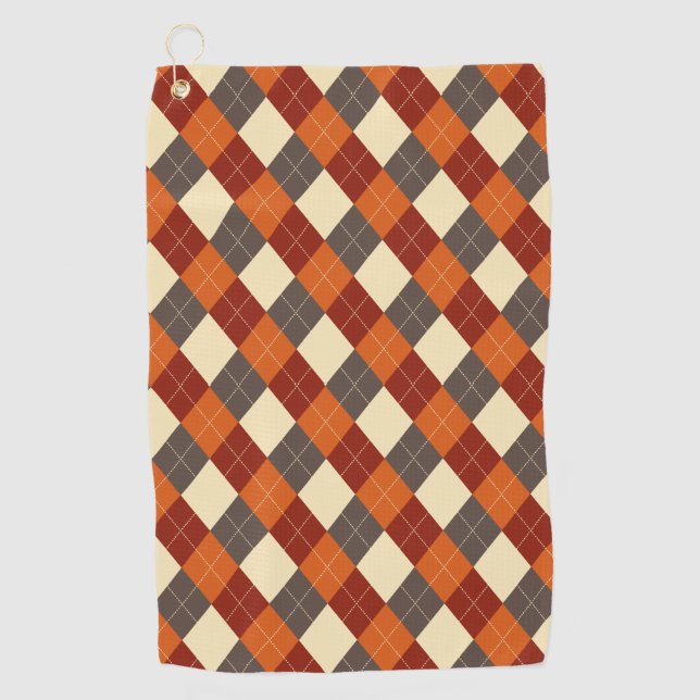 Herbst/Herbst Gingham-Muster Golfhandtuch (Vorderseite)
