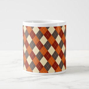 Herbst/Herbst Gingham-Muster Jumbo-Tasse