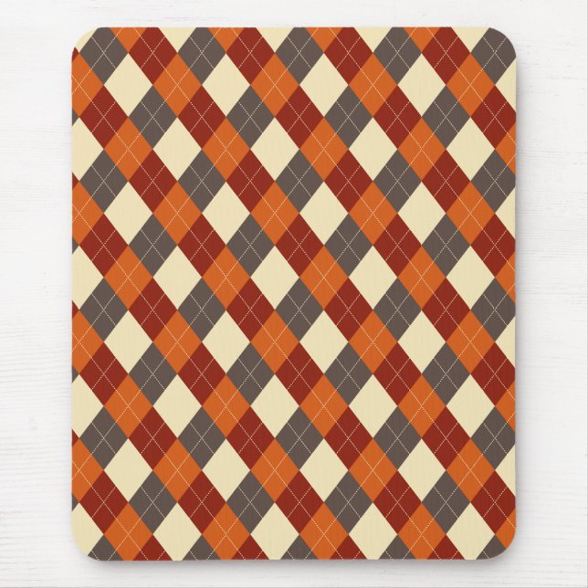 Herbst/Herbst Gingham-Muster Mousepad (Vorne)
