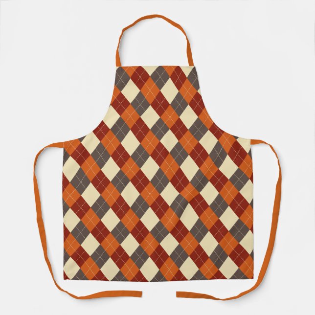 Herbst/Herbst Gingham-Muster Schürze (Vorderseite)