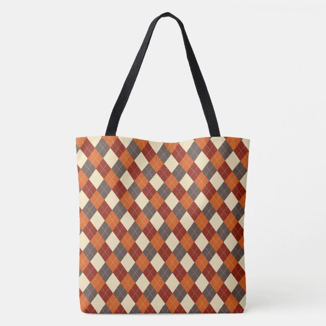 Herbst/Herbst Gingham-Muster Tasche (Rückseite)