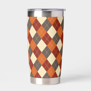 Herbst/Herbst Gingham-Muster Thermobecher