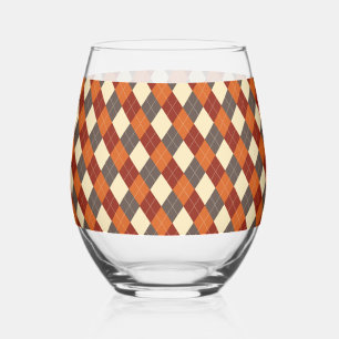 Herbst/Herbst Gingham-Muster Weinglas Ohne Stiel