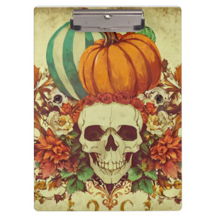 Herbst/Herbst/Halloween/Kürbis/Skelett Klemmbrett