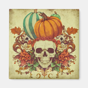 Herbst/Herbst/Halloween/Kürbis/Skelett Magnet