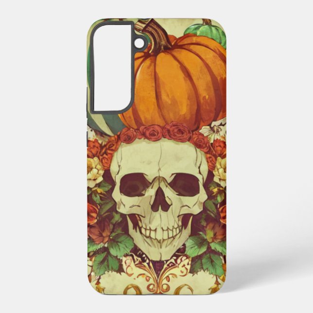 Herbst/Herbst/Halloween/Kürbis/Skelett Samsung Galaxy Hülle (Rückseite)