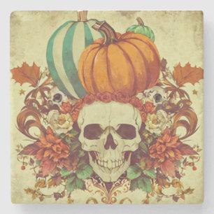 Herbst/Herbst/Halloween/Kürbis/Skelett Steinuntersetzer