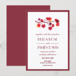 Herbst-Herbst in Burgund lässt Hochzeitseinladunge Einladung