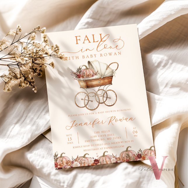 Herbst Herbst in Liebe Pumpkin Baby Dusche Einladu Einladung (Von Creator hochgeladen)