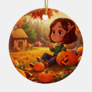 Herbst/Herbst/Kürbis/Halloween Keramik Ornament