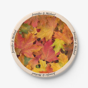 Herbst Herbst lässt Individuelle Name Hochzeitsemp Pappteller