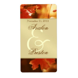 Herbst-Herbst-Leaf Gold-Wine-Hochzeitslabel
