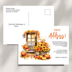 Herbst Herbst Neue Adresse Umzug Ankündigungspostkarte