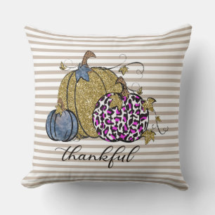 Herbst/Herbst Pumpkin Taupe Streifen Pillow Kissen