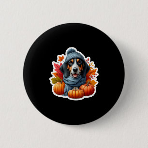 Herbst Herbst Schwarz und Tan Coonhound-Hundebesit Button