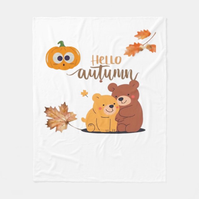 Herbst Herbst Shirt, Erntedank Shirt, Fall Pumpki Fleecedecke (Vorderseite)