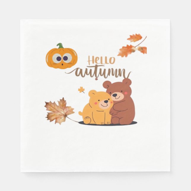 Herbst Herbst Shirt, Erntedank Shirt, Fall Pumpki Serviette (Vorderseite)