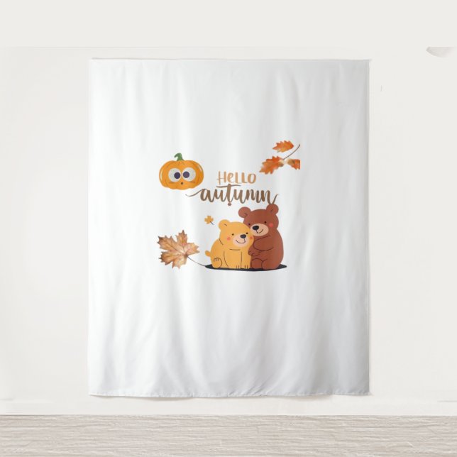 Herbst Herbst Shirt, Erntedank Shirt, Fall Pumpki Wandteppich (Vorderseite)