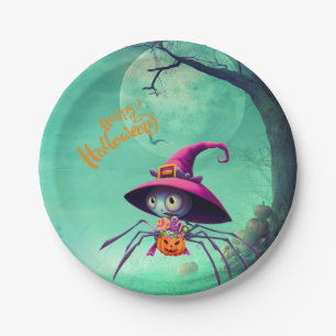 Herbst/Herbst/Spinne/Hexe/Halloween Pappteller