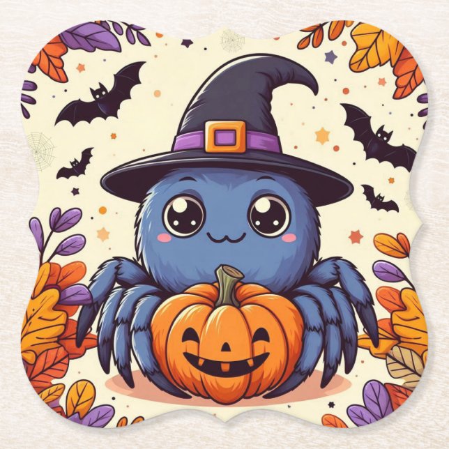 Herbst/Herbst/Spinne/Hexe/Halloween Untersetzer (Vorderseite)