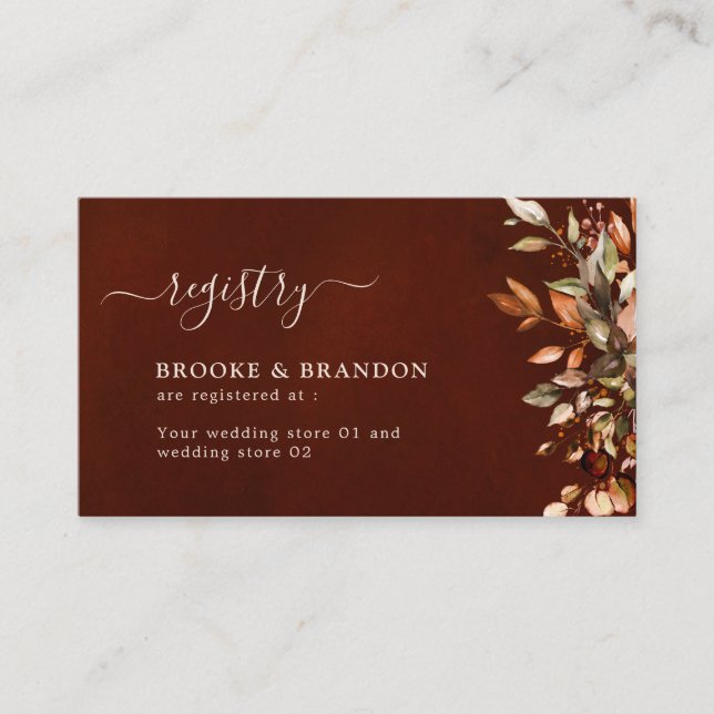 Herbst Herbst verlässt Rustikales Land Boho Weddin Begleitkarte (Vorderseite)