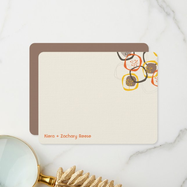 Herbst/Herbst-Wald-Ringe Hochzeit Dankeskarte (Vorderseite/Rückseite Beispiel)