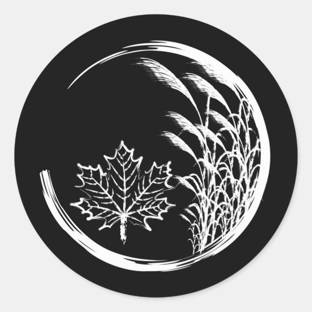 Herbst/Herbst-Wappen Runder Aufkleber (Vorderseite)