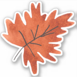 Herbst & Herbst Wasserfarben Grünpflanzen Orangefa Aufkleber