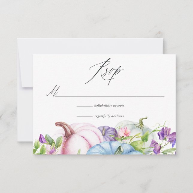 Herbst - Herbstblütenhochzeit RSVP Karte (Vorderseite)