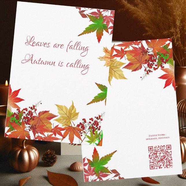 Herbst Herbstfarben Rote Berry Maple Blätter anruf (Autumn Calling Fall Colors Red Berry Maple Leaves)