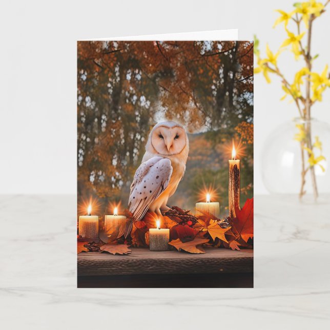 Herbst Herbstfarben von Equinox Barschuhn und Kerz Karte (Gelbe Blume)
