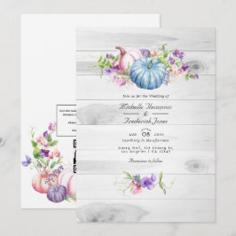 Herbst - Herbstflorale Rustikale QR-UAWG Hochzeit Einladung