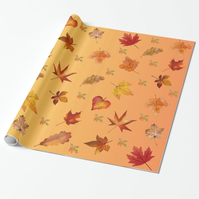 Herbst-Herbstlaub-Muster Geschenkpapier (Ungerollt)