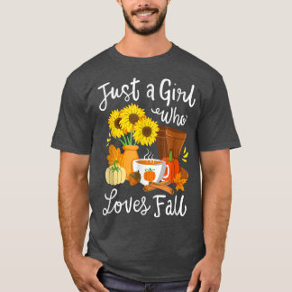 Herbst Herbstsaison nur ein Mädchen, das Lieben fa T-Shirt