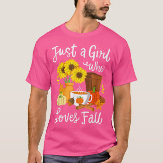 Herbst Herbstsaison nur ein Mädchen, das Lieben fa T-Shirt