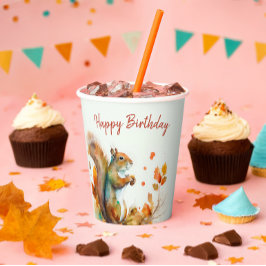 Herbst/Herbstvibes Eichhörnchen - Geburtstagsparty Pappbecher