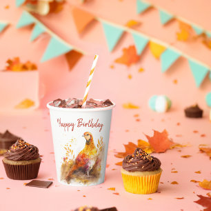 Herbst / Herbstvibes Fasan - Geburtstagsparty - Pappbecher
