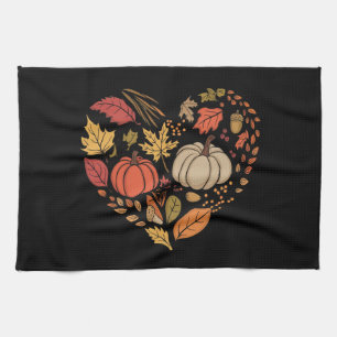 Herbst Herz Cottagecore Kürbis Herz Erntedankfest  Geschirrtuch