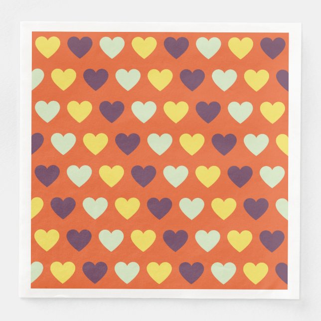 Herbst Herz Papier Abendessen Napkins Serviette (Vorderseite)