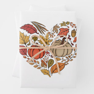 Herbst Herzklopfen Pumpkin Herz Erntedank Geschenkpapier Set
