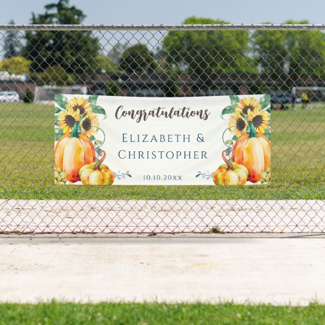 Herbst Herzlichen Glückwunsch Hochzeitsempfang Banner (Insitu)