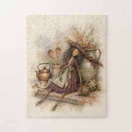 Herbst-Hexenpuppe-Jigsaw-Puzzle