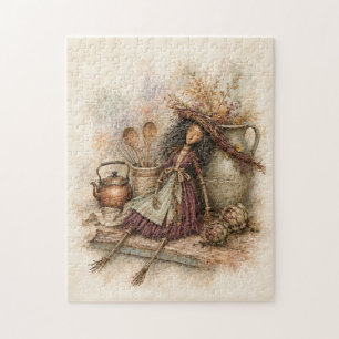 Herbst-Hexenpuppe-Jigsaw-Puzzle